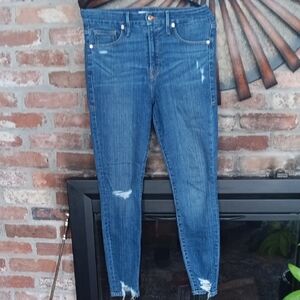 Good American Distressed Blue Skinny Jeans Good Waist 8/29